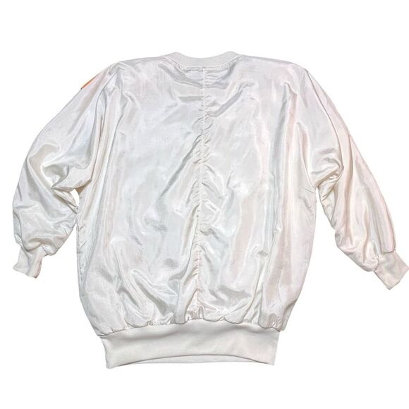 Vintage Adolfo 80s Windbreaker Top White Lipstick Perfume Embroidered Small - Picture 11 of 15